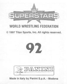 1997 Panini WWF Superstars Stickers #92 British Bulldog Back