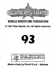 1997 Panini WWF Superstars Stickers #93 British Bulldog Back