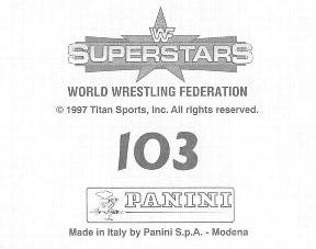 1997 Panini WWF Superstars Stickers #103 Ahmed Johnson Back