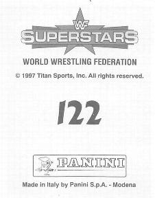 1997 Panini WWF Superstars Stickers #122 The Rock / Bret Hart Back