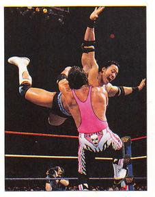1997 Panini WWF Superstars Stickers #122 The Rock / Bret Hart Front