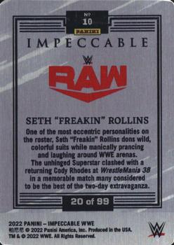 2022 Panini Impeccable WWE - Stainless Stars #10 Seth 