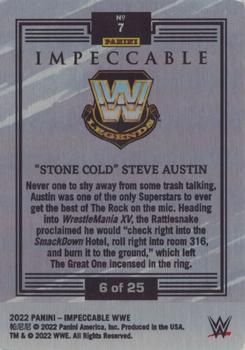 2022 Panini Impeccable WWE - Stainless Stars Orange #7 Stone Cold Steve Austin Back