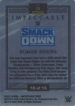 2022 Panini Impeccable WWE - Stainless Stars Red #11 Roman Reigns Back