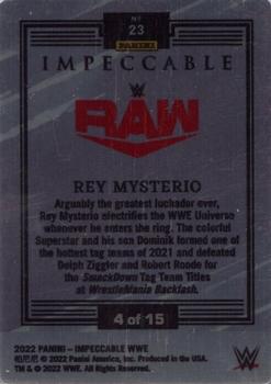 2022 Panini Impeccable WWE - Stainless Stars Red #23 Rey Mysterio Back