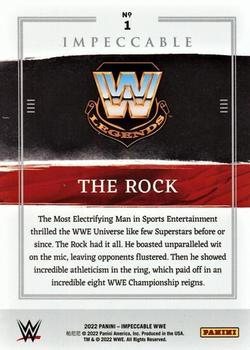 2022 Panini Impeccable WWE - Holo Gold #1 The Rock Back