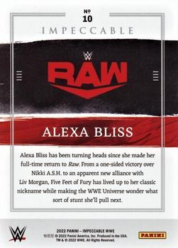 2022 Panini Impeccable WWE - Holo Gold #10 Alexa Bliss Back