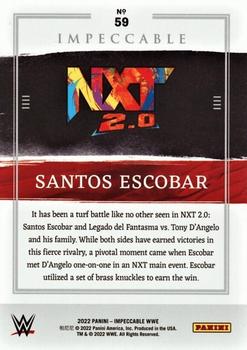 2022 Panini Impeccable WWE - Holo Gold #59 Santos Escobar Back