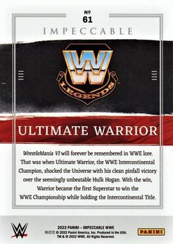 2022 Panini Impeccable WWE - Holo Gold #61 Ultimate Warrior Back