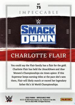 2022 Panini Impeccable WWE - Holo Gold #75 Charlotte Flair Back