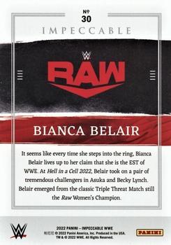 2022 Panini Impeccable WWE - Holo Silver #30 Bianca Belair Back