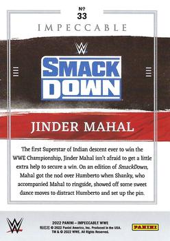 2022 Panini Impeccable WWE - Holo Silver #33 Jinder Mahal Back