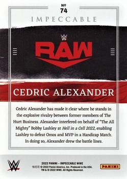 2022 Panini Impeccable WWE - Holo Silver #74 Cedric Alexander Back