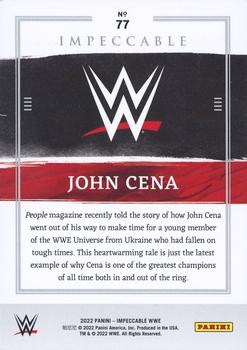 2022 Panini Impeccable WWE - Holo Silver #77 John Cena Back