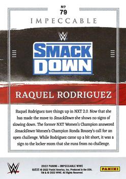 2022 Panini Impeccable WWE - Holo Silver #79 Raquel Rodriguez Back