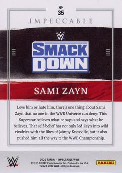 2022 Panini Impeccable WWE - Platinum #35 Sami Zayn Back