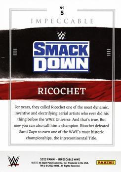 2022 Panini Impeccable WWE - Silver #5 Ricochet Back