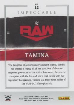 2022 Panini Impeccable WWE - Silver #12 Tamina Back