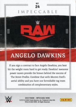 2022 Panini Impeccable WWE - Silver #24 Angelo Dawkins Back