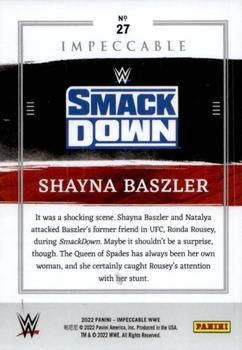 2022 Panini Impeccable WWE - Silver #27 Shayna Baszler Back