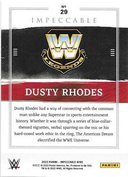 2022 Panini Impeccable WWE - Silver #29 Dusty Rhodes Back
