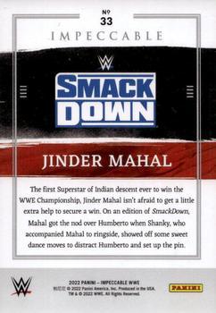 2022 Panini Impeccable WWE - Silver #33 Jinder Mahal Back