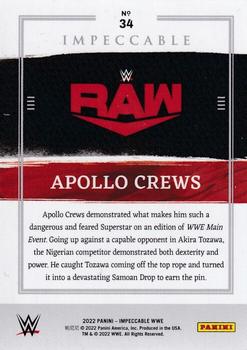2022 Panini Impeccable WWE - Silver #34 Apollo Crews Back