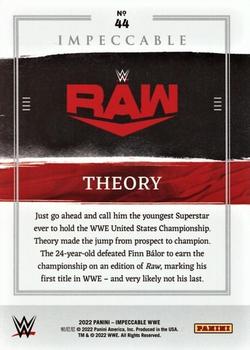 2022 Panini Impeccable WWE - Silver #44 Theory Back