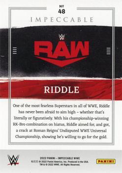 2022 Panini Impeccable WWE - Silver #48 Riddle Back