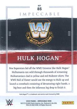 2022 Panini Impeccable WWE - Silver #85 Hulk Hogan Back
