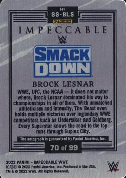 2022 Panini Impeccable WWE - Stainless Stars Autographs #SS-BLS Brock Lesnar Back