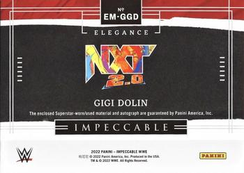 2022 Panini Impeccable WWE - Elegance Memorabilia Autographs #EM-GGD Gigi Dolin Back