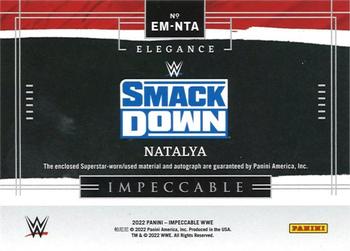 2022 Panini Impeccable WWE - Elegance Memorabilia Autographs #EM-NTA Natalya Back
