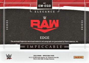 2022 Panini Impeccable WWE - Elegance Memorabilia Autographs Holo Gold #EM-EGD Edge Back