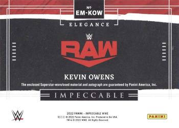 2022 Panini Impeccable WWE - Elegance Memorabilia Autographs Platinum #EM-KOW Kevin Owens Back