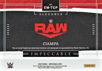 2022 Panini Impeccable WWE - Elegance Memorabilia Autographs Platinum #EM-TCP Ciampa Back