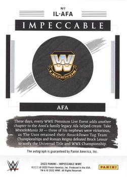 2022 Panini Impeccable WWE - Illustrious Ink #IL-AFA Afa Back