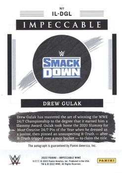 2022 Panini Impeccable WWE - Illustrious Ink #IL-DGL Drew Gulak Back