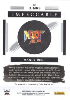 2022 Panini Impeccable WWE - Illustrious Ink #IL-MRS Mandy Rose Back