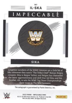 2022 Panini Impeccable WWE - Illustrious Ink #IL-SKA Sika Back