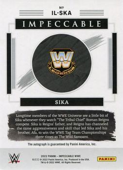 2022 Panini Impeccable WWE - Illustrious Ink Holo Silver #IL-SKA Sika Back