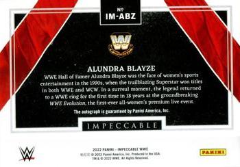 2022 Panini Impeccable WWE - Immortal Ink #IM-ABZ Alundra Blayze Back