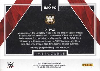2022 Panini Impeccable WWE - Immortal Ink #IM-XPC X-Pac Back