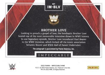 2022 Panini Impeccable WWE - Immortal Ink Holo Gold #IM-BLV Brother Love Back