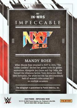 2022 Panini Impeccable WWE - Indelible Ink Holo Silver #IN-MRS Mandy Rose Back