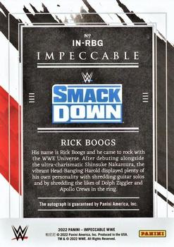 2022 Panini Impeccable WWE - Indelible Ink Platinum #IN-RBG Rick Boogs Back