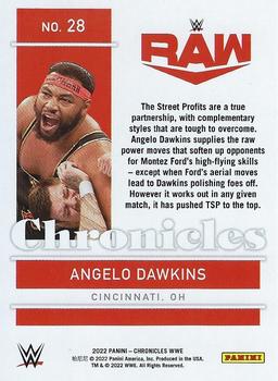 2022 Panini Chronicles WWE #28 Angelo Dawkins Back
