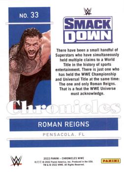 2022 Panini Chronicles WWE #33 Roman Reigns Back