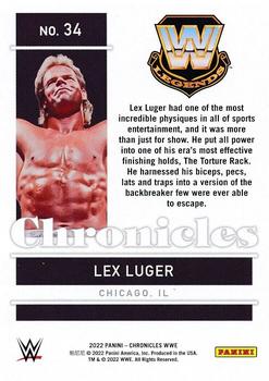 2022 Panini Chronicles WWE #34 Lex Luger Back