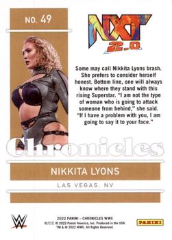2022 Panini Chronicles WWE #49 Nikkita Lyons Back